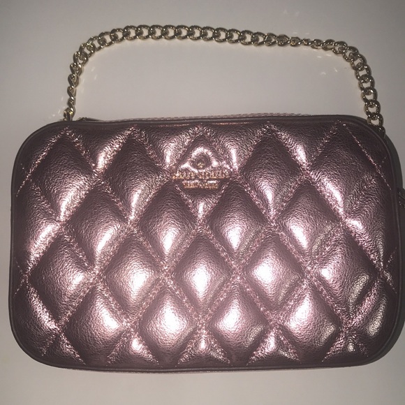 KATE SPADE ♠️ QUILTED METALLIC LEATHER CROSSBODY CARD CASE SET - Picture 4 of 15